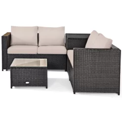 Tangkula 4 PCS Patio Rattan Furniture Set Wicker Conversation Set W/Storage Box 13 Tangkula 4 PCS Patio Rattan Furniture Set Wicker Conversation Set W/Storage Box -Outdoor Comfort Deals Store GUEST 011afcad 9fa3 47f0 b34c 3bb877286d53