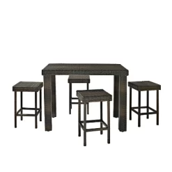 Palm Harbor 5pc Outdoor Wicker Counter Height Dining Set - Brown - Crosley -Outdoor Comfort Deals Store GUEST 01434257 dd11 4a8d 85a0 fc91c8746ea2