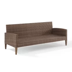 Capella Outdoor Wicker Sofa - Cream/Brown - Crosley -Outdoor Comfort Deals Store GUEST 01da22a7 d451 4bbf 969c db8396392f66