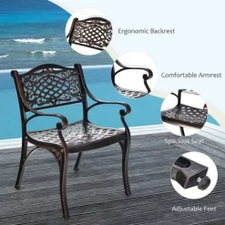 Costway 3 PCS Patio Dining Bistro Set Cast Aluminum Round Patio Table W/Chairs -Outdoor Comfort Deals Store GUEST 0291de72 f4b9 4875 a93b f9b650ae5c7c