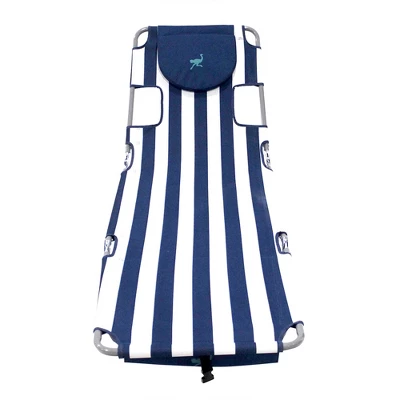 Everlast Ostrich Backpack Chaise Folding Lounge Chair W/4 Adjustable Position, Carrying Straps, Side Pocket And Storage Bag, Navy Stripe (3 Pack) 3 Everlast Ostrich Backpack Chaise Folding Lounge Chair W/4 Adjustable Position, Carrying Straps, Side Pocket And Storage Bag, Navy Stripe (3 Pack) - Image 3