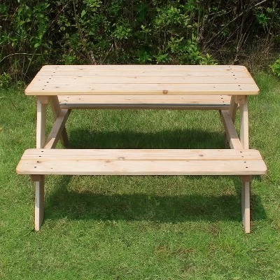 Rectangle Wooden Kids Picnic Table - Merry Products 5 Rectangle Wooden Kids Picnic Table - Merry Products - Image 5