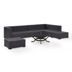 Biscayne 6pc Outdoor Wicker Sectional Set With Fire Pit - Crosley -Outdoor Comfort Deals Store GUEST 046f9b9c c3f2 46f1 8d36 1b093afa746a