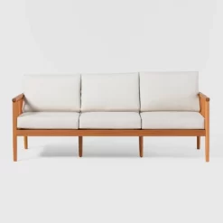 Saracina Home Modern Boho Eucalyptus Outdoor Spindle Sofa With Cushions -Outdoor Comfort Deals Store GUEST 04e5029d eb50 4f5b 8d95 13142d3bda9f