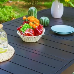 Captiva Designs 7pc Steel Outdoor Patio Dining Set With Rattan Arm Chairs & Rectangle Extendable Table -Outdoor Comfort Deals Store GUEST 05894c27 e661 4494 8e55 84a5dfdb5695