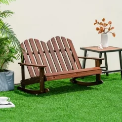 Costway 2 Person Kid Adirondack Rocking Chair Outdoor Backrest Armrest Solid Wood Coffee/White 12 Costway 2 Person Kid Adirondack Rocking Chair Outdoor Backrest Armrest Solid Wood Coffee/White -Outdoor Comfort Deals Store GUEST 062782c1 0b6e 42de 9696 312af9d3daa0