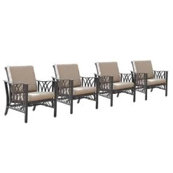 5pc Set With 42" Square Outdoor Aluminum Fire Table & 4 Deep Seating Chairs - Oakland Living -Outdoor Comfort Deals Store GUEST 0655997a cade 4152 8a9d 1107cd93715c
