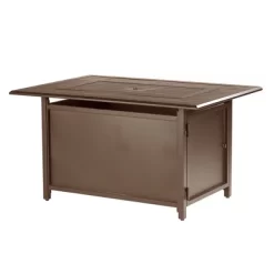 46" X 31" Rectangular Aluminum 55000 BTUs Propane Fire Table With 2 Covers - Oakland Living