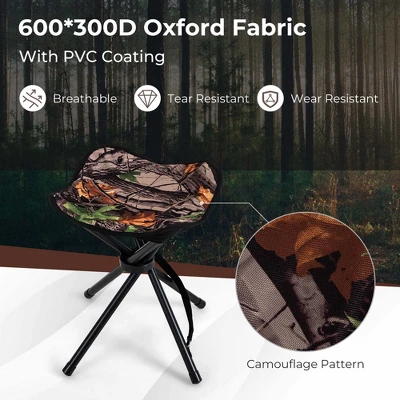 Costway 2 Pack Folding Hunting Stool Lightweight Foldable Outdoor Stool Seat 6 Costway 2 Pack Folding Hunting Stool Lightweight Foldable Outdoor Stool Seat - Image 6