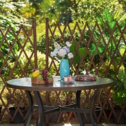 48" Metal Round Dining Table With 1.97" Umbrella Hole - Black - Captiva Designs -Outdoor Comfort Deals Store GUEST 07c0289d 625d 4650 ad1c 6a1bd44893d9