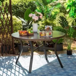 5pc Patio Set With Steel Table With 2" Umbrella Hole & Steel 360 Swivel Sling Arm Chairs - Captiva Designs -Outdoor Comfort Deals Store GUEST 08224dad 9a61 4d4d be36 6f8b865daf28