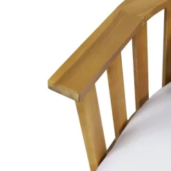 Solano Outdoor Wooden Loveseat With Cushions - White/Teak - Christopher Knight Home -Outdoor Comfort Deals Store GUEST 089a89e9 fb32 4758 9938 b7c4167c8320