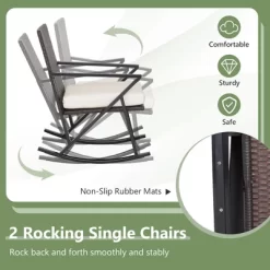 Costway 4PCS Patio Rattan Wicker Rocking Chairs Loveseat Table Rocker Set Cushions Porch 12 Costway 4PCS Patio Rattan Wicker Rocking Chairs Loveseat Table Rocker Set Cushions Porch -Outdoor Comfort Deals Store GUEST 08ad5cbd afe4 48a2 ac55 c93cfd09b139