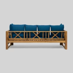 Long Beach Acacia Wood Extendable Patio Daybed Sofa Teak - Christopher Knight Home -Outdoor Comfort Deals Store GUEST 08dfc071 202e 4241 99c8 cb8422ed0655