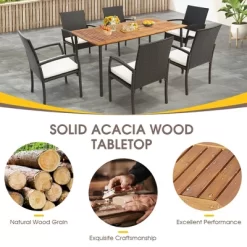 Costway Patio Rectangular Acacia Wood Dining Table With 1.9''Umbrella Hole Indoor&Outdoor 15 Costway Patio Rectangular Acacia Wood Dining Table With 1.9''Umbrella Hole Indoor&Outdoor -Outdoor Comfort Deals Store GUEST 08e5dfaf 07af 4ca5 9987 86df13e3ee3e