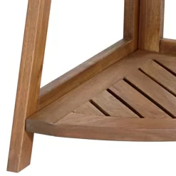 Teal Island Designs Farmhouse Rustic Acacia Wood Triangular Indoor Outdoor Plant Stand 25" Wide Brown Tapering Slatted Frame 3-Shelf For Patio House -Outdoor Comfort Deals Store GUEST 08ea847f 9eae 44a5 8dea 271cee4cd002