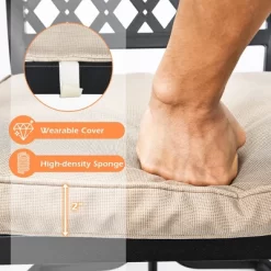 Costway 5PCS Patio Dining Set Square Table 4 Swivel Chair Rocker Cushioned Deck -Outdoor Comfort Deals Store GUEST 096b508a 3ada 400a a7ce 381131d99e27