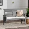 Ravenscroft Modern Boho Acacia Wood Slatted Outdoor Loveseat With Cushion - Saracina Home