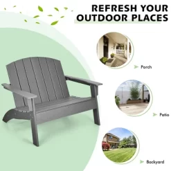Costway 2PCS Patio Adirondack Chair Loveseat Bench HDPE Weather Resistant Grey -Outdoor Comfort Deals Store GUEST 0b97912f d688 4885 897c 3abfde4a63a2