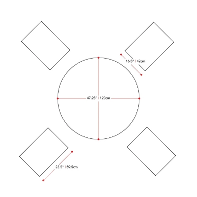 5pc Outdoor Folding Dining Set - Natural - CorLiving 9 5pc Outdoor Folding Dining Set - Natural - CorLiving - Image 9