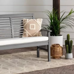 Ravenscroft Modern Boho Acacia Wood Slatted Outdoor Loveseat With Cushion - Saracina Home -Outdoor Comfort Deals Store GUEST 0bef4255 566e 41f5 a99c 7414e63a87f4