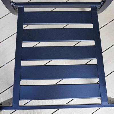 7pc Patio Dining Set With 59"x35" Steel Rectangle Table With 2.6" Umbrella Hole & 6 Steel Arm Chairs - Black - Captiva Designs 7 7pc Patio Dining Set With 59"x35" Steel Rectangle Table With 2.6" Umbrella Hole & 6 Steel Arm Chairs - Black - Captiva Designs - Image 7