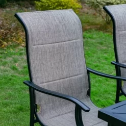 7pc Outdoor Dining Set With With Padded Sling Chairs & Metal Rectangle Table With Umbrella Hole - Captiva Designs -Outdoor Comfort Deals Store GUEST 0d6e946b a6dc 437e 852e 6720a11625af