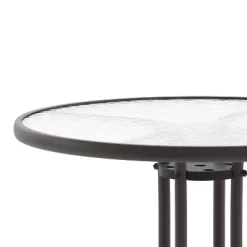 Flash Furniture Bellamy 31.5'' Round Tempered Glass Metal Table -Outdoor Comfort Deals Store GUEST 0e893922 f3a5 4bed 81dc 486b2cd243d0