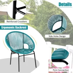 Costway 3PCS Patio Acapulco Furniture Bistro Set Plastic Rope Glass Table -Outdoor Comfort Deals Store GUEST 0ebe5858 cd1b 4711 bbac 13dd750cf8fc