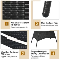 Costway 10 PCS Patio Rattan Dining Set Rectangular Wood Top Tables Cushioned Chair Garden -Outdoor Comfort Deals Store GUEST 0f4a6bc4 0664 479e 999c 80a48a0c7838