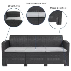 Emma And Oliver Faux Rattan Sofa With All-Weather Cushions -Outdoor Comfort Deals Store GUEST 0f536c6e f700 404e 9f75 f96b8d08440e