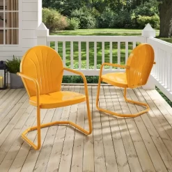 Griffith Metal Chair Tangerine - Crosley -Outdoor Comfort Deals Store GUEST 0f7d7b9e 4748 476c aa0a baed8d7ad5eb