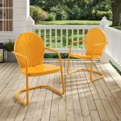 Griffith Metal Chair Tangerine - Crosley -Outdoor Comfort Deals Store GUEST 0f8b2cc2 da01 4fcd a397 4c96b3767b2b