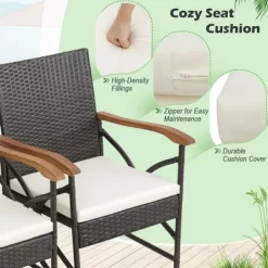Costway 5PCS Patio Wicker Dining Set Cushion Armchairs Acacia Wood Table With Umbrella Hole 12 Costway 5PCS Patio Wicker Dining Set Cushion Armchairs Acacia Wood Table With Umbrella Hole -Outdoor Comfort Deals Store GUEST 0fad9e1c 8e32 4627 97d4 23ed0df87845 1