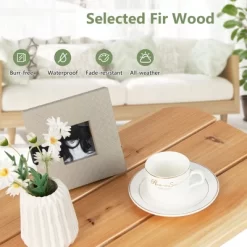 Costway 4PCS Patio Wooden Rocking Chair Bistro Set High Backrest With Folding Side Table -Outdoor Comfort Deals Store GUEST 0fc1814d a228 4502 8028 73f6ca299e01