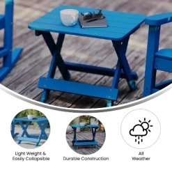 Emma And Oliver Portable Folding HDPE Adirondack Side Table For Indoor/Outdoor Use -Outdoor Comfort Deals Store GUEST 11407629 087e 4427 a7aa 735c36438fd5