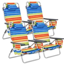 Costway 4PCS Folding Backpack Beach Chair Reclining Camping Chair W/ Storage Bag -Outdoor Comfort Deals Store GUEST 125400d2 4e18 4b42 8446 11652fb90c5d