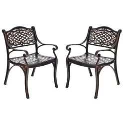 Costway 3 PCS Patio Dining Bistro Set Cast Aluminum Round Patio Table W/Chairs -Outdoor Comfort Deals Store GUEST 127d76a1 f5cb 4966 a51c 58dcff601871