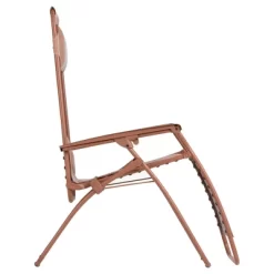 Lafuma R Clip Compact Foldable Portable Zero Gravity Relaxation Garden Patio Beach Chair Recliner With Removable Adjustable Headrest, Canyon Red