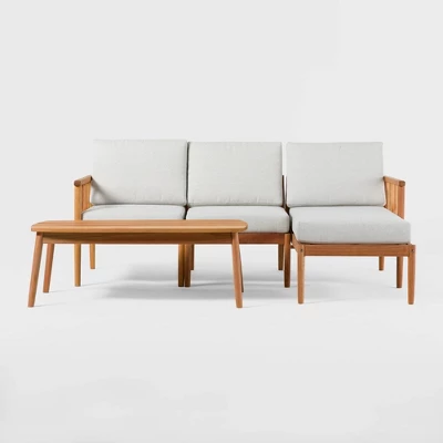 Saracina Home 4pc Modern Boho Eucalyptus Spindle Outdoor Sectional Set 10 Saracina Home 4pc Modern Boho Eucalyptus Spindle Outdoor Sectional Set - Image 10