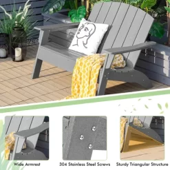 Costway 2PCS Patio Adirondack Chair Loveseat Bench HDPE Weather Resistant Grey -Outdoor Comfort Deals Store GUEST 144ec61a 4514 4e2c 8f9a 6ec223458e03