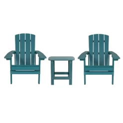 Flash Furniture 2 Pack Charlestown All-Weather Poly Resin Wood Adirondack Chairs With Side Table -Outdoor Comfort Deals Store GUEST 146069bb 6101 4548 b376 1e61ba5b8bcc