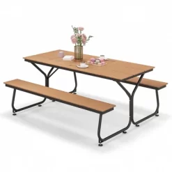 Costway 6FT Picnic Table Bench Set Outdoor HDPE Heavy-Duty Table For 6-8 Person Brown/Grey 20 Costway 6FT Picnic Table Bench Set Outdoor HDPE Heavy-Duty Table For 6-8 Person Brown/Grey -Outdoor Comfort Deals Store GUEST 151b4074 84e8 485f 8c2f ff4ea092fe68