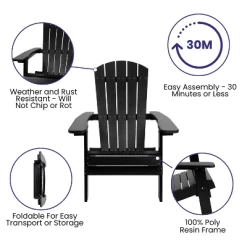 Flash Furniture 2 Pack Charlestown All-Weather Poly Resin Folding Adirondack Chairs With Side Table -Outdoor Comfort Deals Store GUEST 151b4352 4ad0 4e52 8d0d 3a62ba30085e