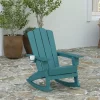 Merrick Lane Adirondack Chair With Cup Holder And Pull Out Ottoman, All-Weather HDPE Indoor/Outdoor Chair