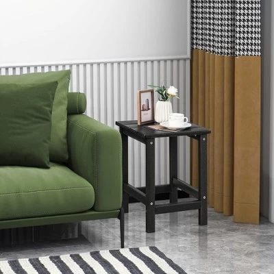 Costway 14'' Patio Adirondack Side End Table HDPE Square Weather Resistant Garden Black/Brown/Grey/White 4 Costway 14'' Patio Adirondack Side End Table HDPE Square Weather Resistant Garden Black/Brown/Grey/White - Image 4