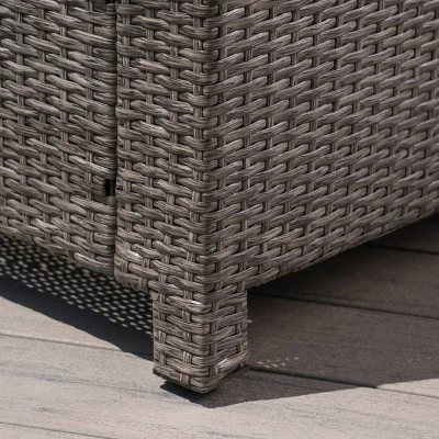 Puerta Wicker Loveseat Gray/Black - Christopher Knight Home 4 Puerta Wicker Loveseat Gray/Black - Christopher Knight Home - Image 4