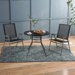 Costway 34 Inch Patio Dining Table Round Tempered Glass Tabletop With 1.5'' Umbrella Hole -Outdoor Comfort Deals Store GUEST 17a9f47f c268 4cfe a583 88f0b4820788