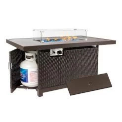 Kinger Home Novi 5-Piece Rattan Wicker Propane Fire Pit Set With An Aluminum Frame -Outdoor Comfort Deals Store GUEST 17d11007 675c 4995 bf67 b8c1fb7c645d