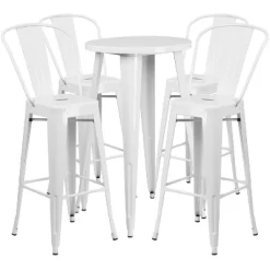 Flash Furniture Commercial Grade 24" Round Metal Indoor-Outdoor Bar Table Set With 4 Cafe Stools -Outdoor Comfort Deals Store GUEST 18127e86 731f 4e5f a6f2 e5f5f6236431